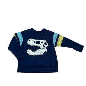 Hatley Navy Dinosaur Skull Sweatshirt glow-in-the-dark